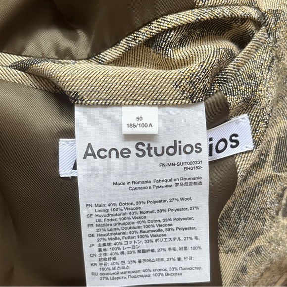 Acne Studios Jokum Croc-Jacquard Twill Blazer - Picture 6 of 6